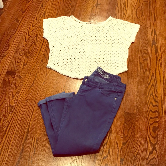 Express Zelda crop ultra low rise legging SZ 8 - Picture 2 of 6